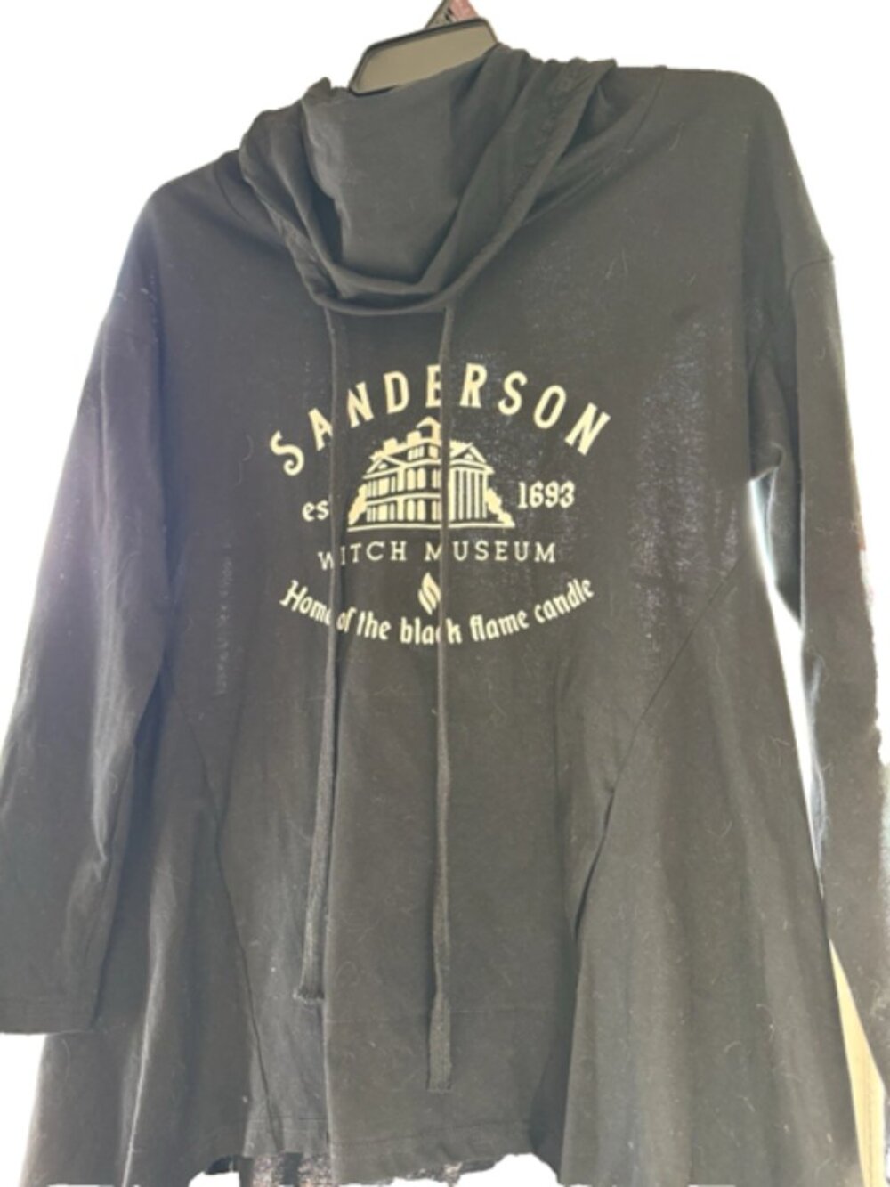 Long Black Cloak, Sanderson Witch Museum, Hood, Front pockets, Hi/Lo Back Front